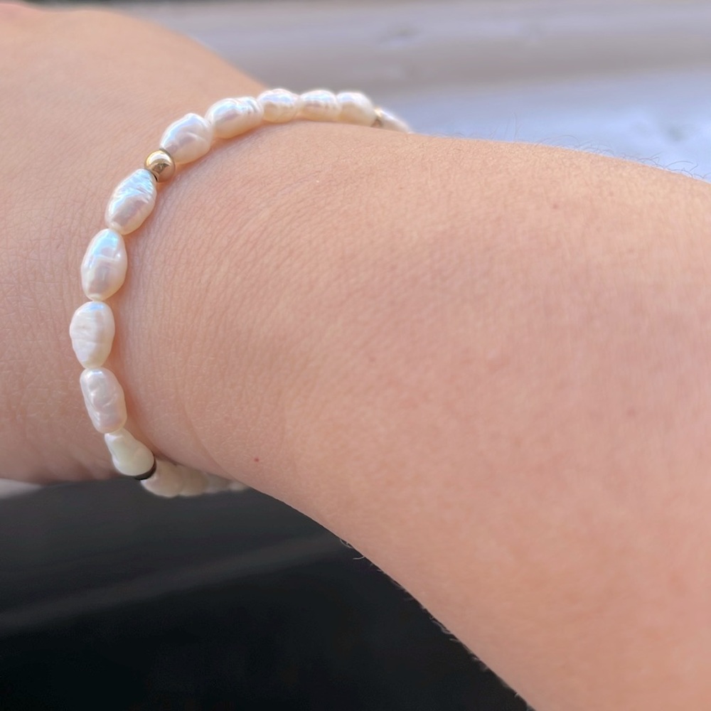 Vintage 14K Gold Baby Baroque pearl Bracelet